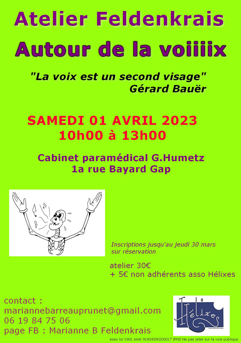 flyer Atelier Feldenkrais "Des-équilibres" le samedi 04-02-2023 à Gap « Mettre tout en équilibre c'est bien Mettre tout en harmonie c'est mieux » Victor Hugo