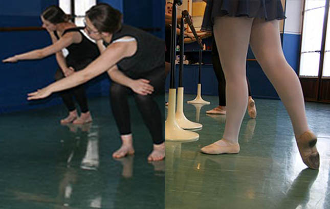 Photo illustrant des mouvements de danse contemporaine et de danse classique pour illustrer des stages proposés en 2023/2024