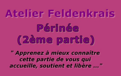 Atelier Feldenkrais Périnée et Plancher Pelvien (2e partie) – samedi 17 février 2024 – Gap (05)