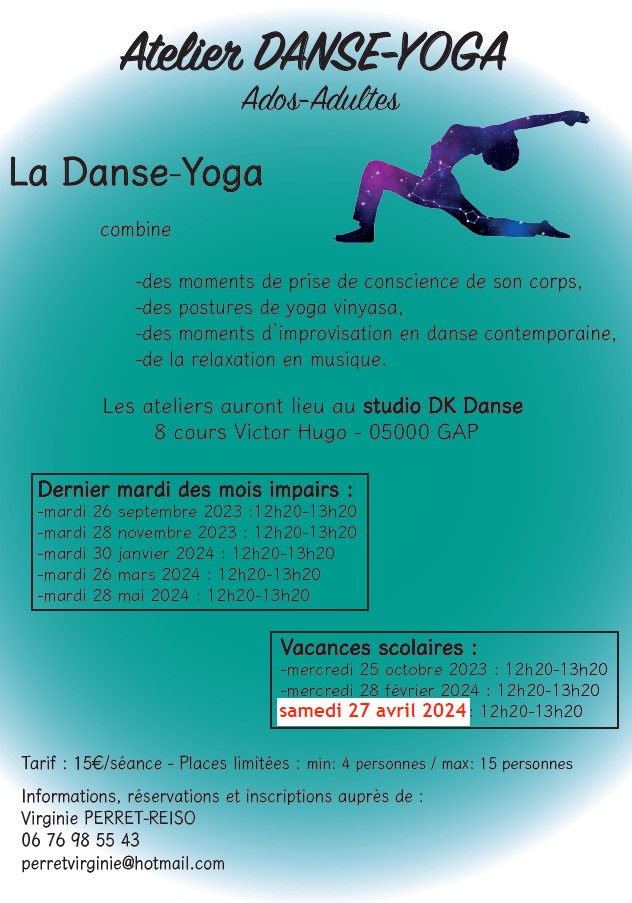 Atelier danse yoga flyer 2023-2024