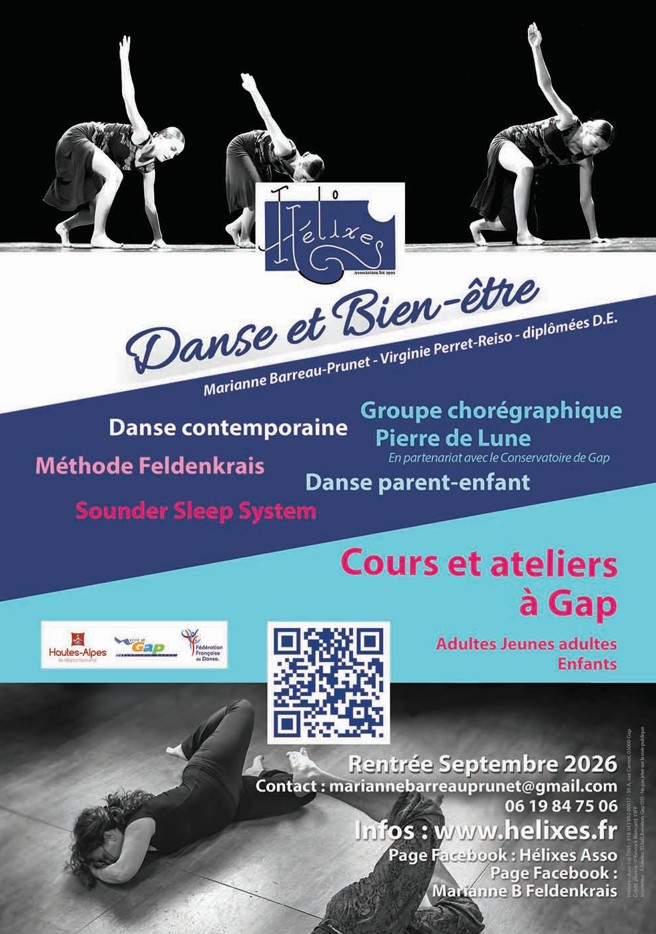 helixes Danse et Bien-être à Gap -affiche 2026-2027